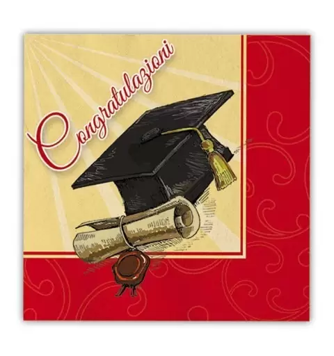 KIT N.7 COORDINATO TAVOLA LAUREA ROSSO + MONOCOLORE ROSSO