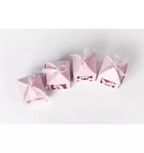 PORTACONFETTI SCATOLINA LANTERNA ROSA INTAGLIATA 64426 12 PZ.