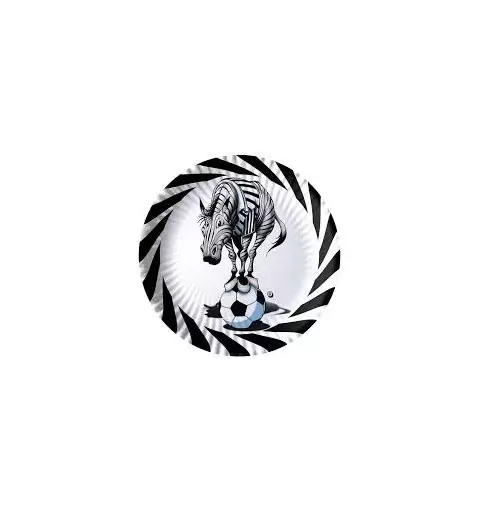 COORDINATO TAVOLA PER FESTE COMPLEANNO BAMBINO JUVENTUS ZEBRA STRISCE BIANCO NERE