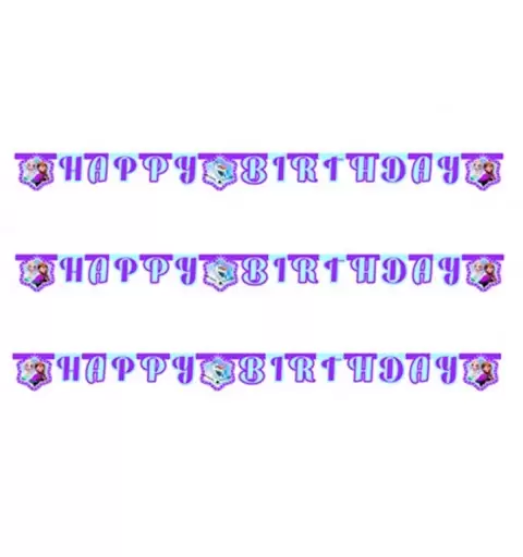 GHIRLANDA HAPPY BIRTHDAY FROZEN NORTHEN FESTONE ADDOBBO FESTA COMPLEANNO BAMBINA