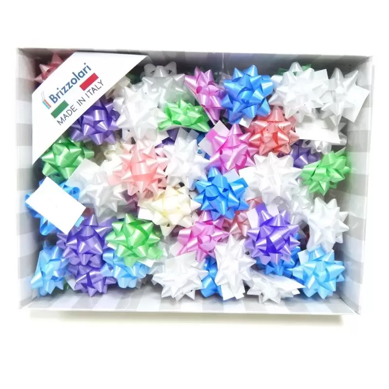 COCCARDA STELLA VARI COLORI PACCO REGALO