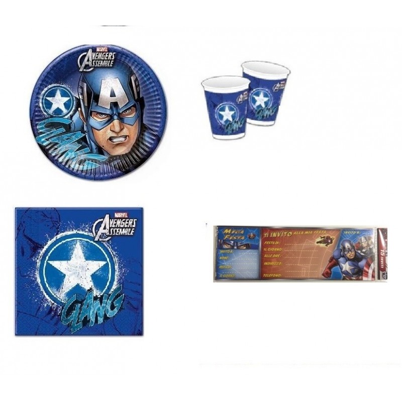 COORDINATO TAVOLA PER FESTE compleanno capitan america 