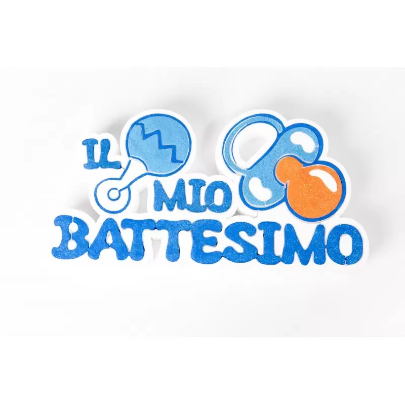 DECORAZIONE POLISTIROLO BATTESIMO SONAGLIO CIUCCIO DECORAZIONE