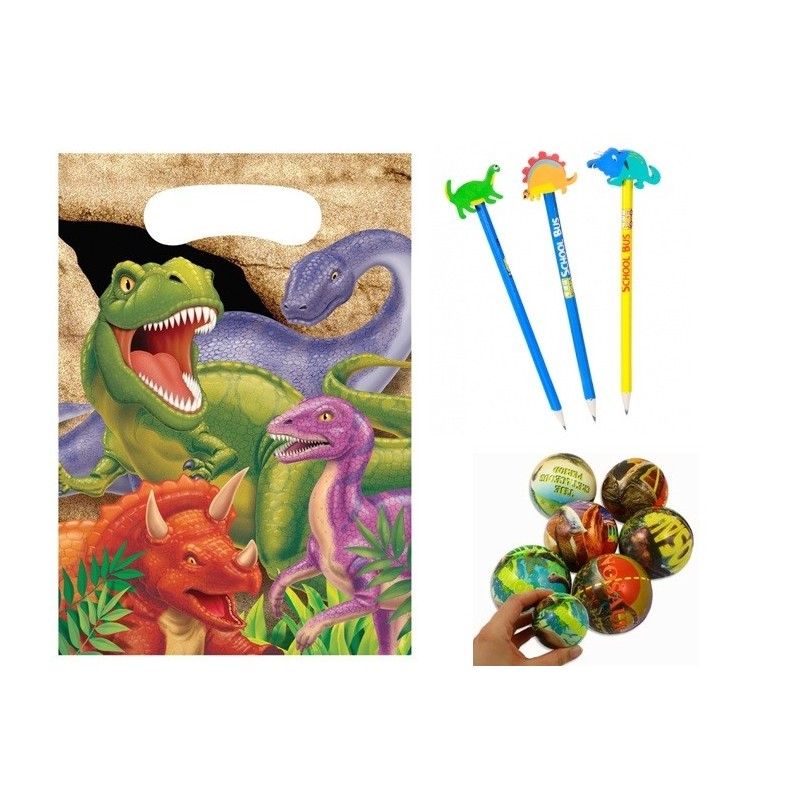 KIT REGALINI GADGET PER DOPO FESTA COMPLEANNO BAMBINI TEMA DINOSAURI 