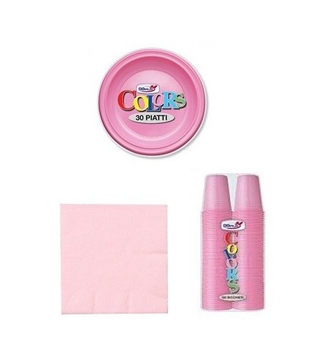 KIT N.7 - SET PRIMO COMPLEANNO  FUN AT ONE GIRL  + MONOCOLORE ROSA