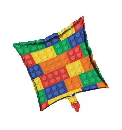PALLONCINO FOIL BLOCK PARTY PALLONE QUADRATO ADDOBBO FESTA COSTRUZIONI BLOCCHI