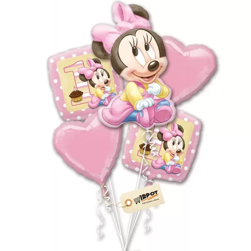 Bouquet Palloncini Minnie 5pz