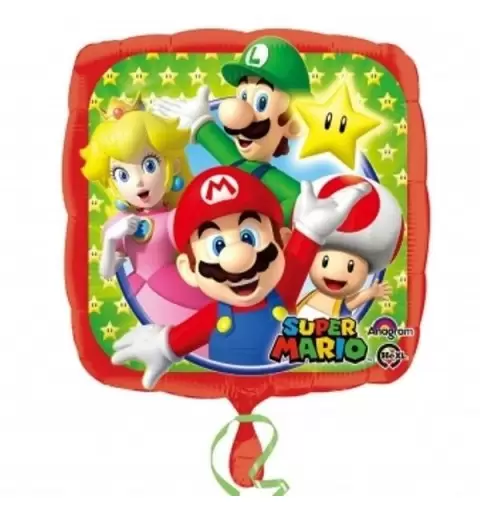 PALLONCINO FOIL SUPER MARIO BROS 32008 17" ADDOBBO FESTA PARTY COMPLEANNO BIMBO