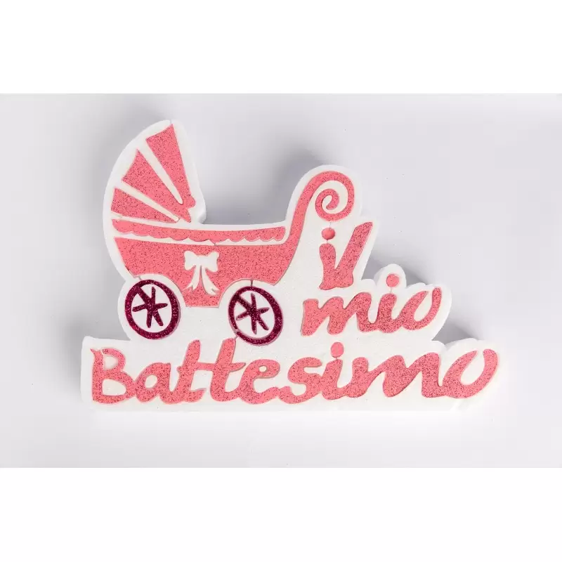 decorazione il mio battesimo culla rosa bambina battezzo