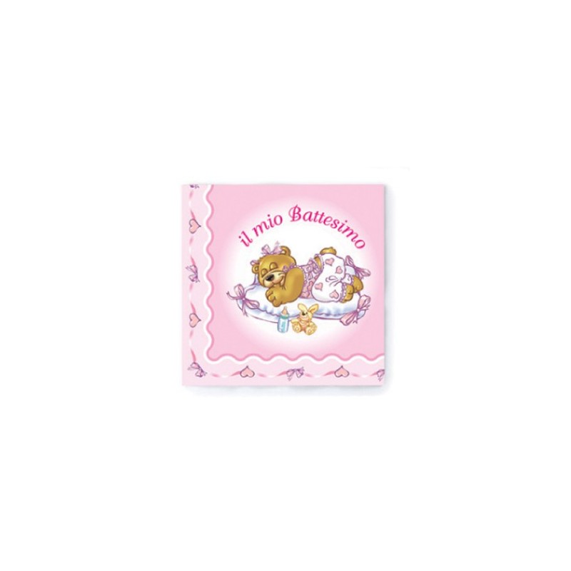 BATTESIMO ORSETTO BAMBINA ROSA COORDINATO KIT N 17