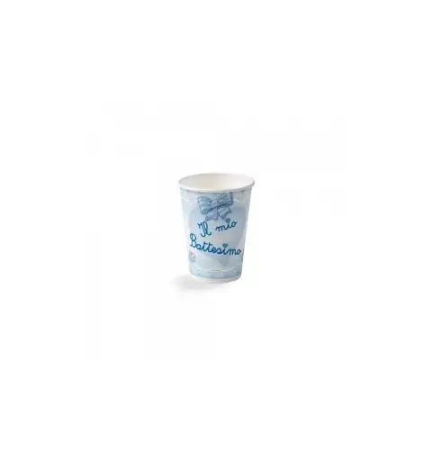 BICCHIERI BATTESIMO FIOCCO CELESTE 10 PZ