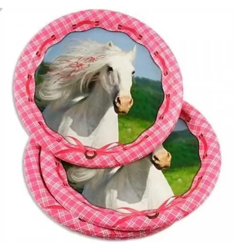 PIATTI CAVALLI ROSA 8 PZ