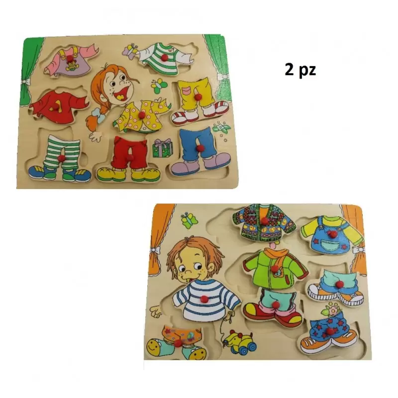 PUZZLE IN LEGNO BIMBA E BIMBO 2 PZ   (4724A +4723A)