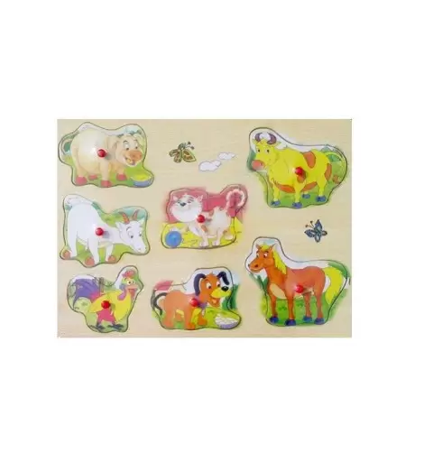 puzzle in legno animali fattoria 4097A