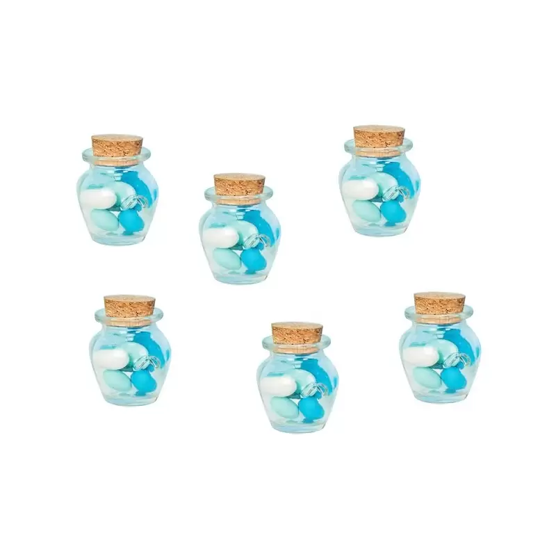 MINI ANFORA VETRO TAPPO SUGHERI PORTA CONFETTI