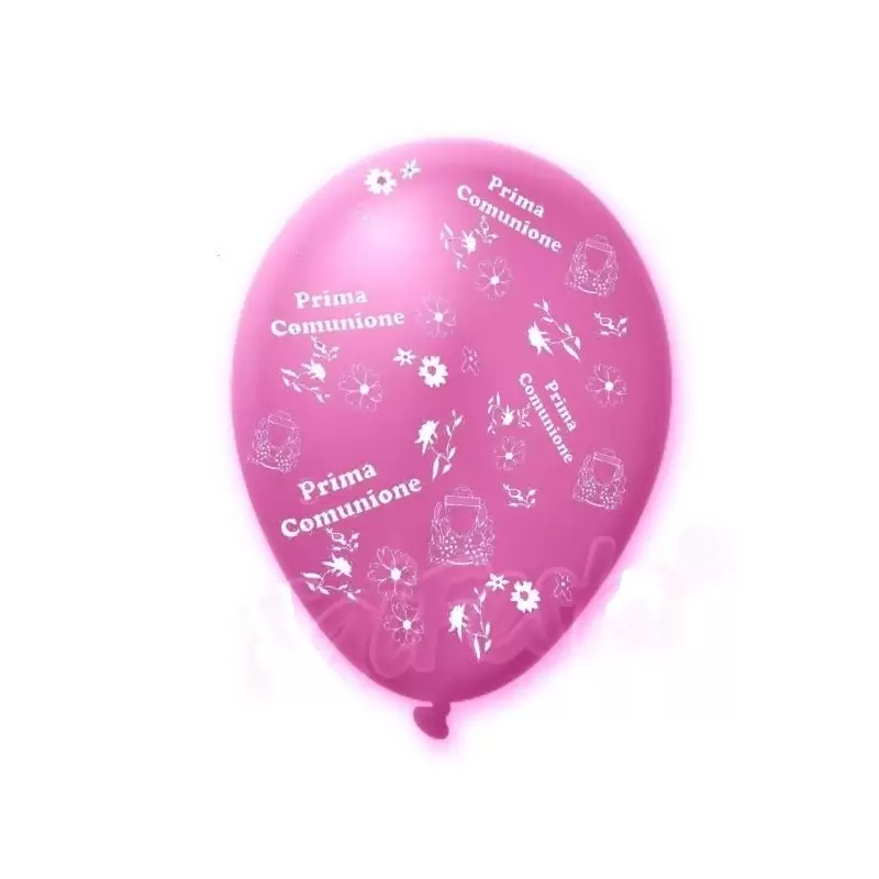 PALLONCINI " PRIMA COMUNIONE " ROSA METAL 100 PZ