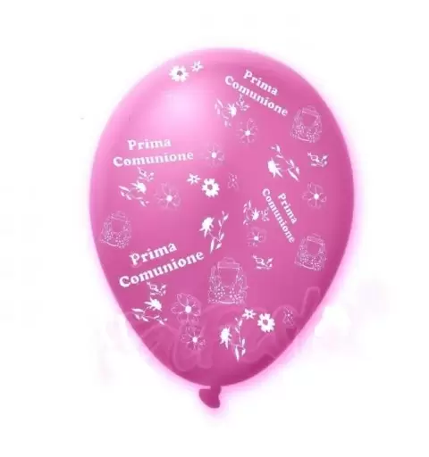 PALLONCINI " PRIMA COMUNIONE " ROSA METAL 100 PZ