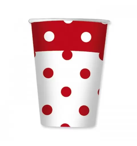 BICCHIERI POIS ROSSO 10 PZ