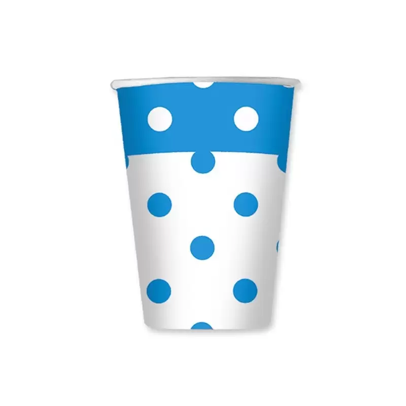BICCHIERI POIS CELESTE 10 PZ