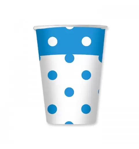 BICCHIERI POIS CELESTE 10 PZ