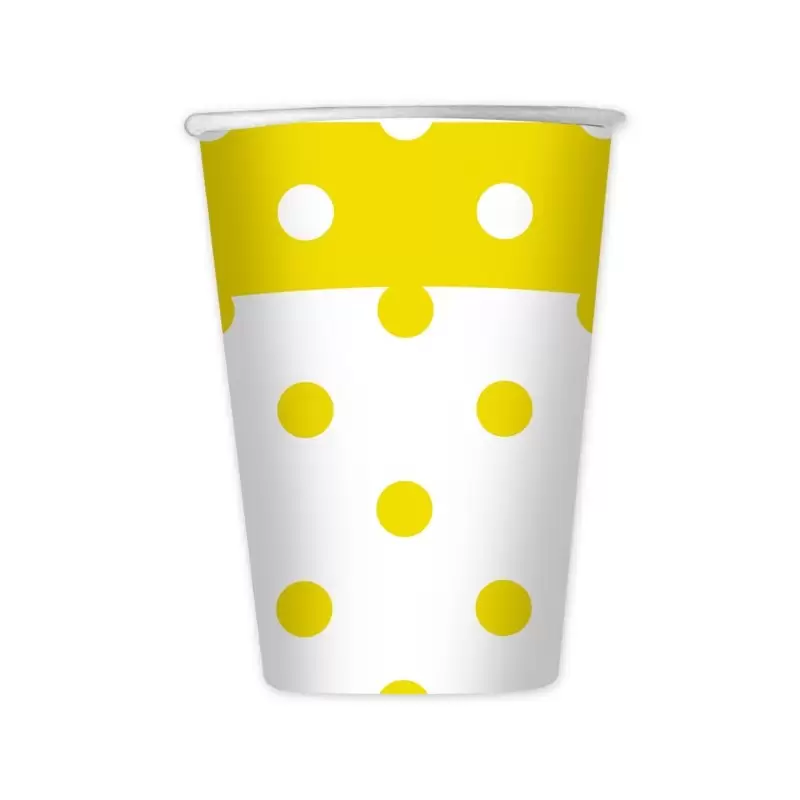 BICCHIERI POIS GIALLO 10 PZ