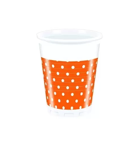 BICCHIERI POIS ARANCIO 8 PZ
