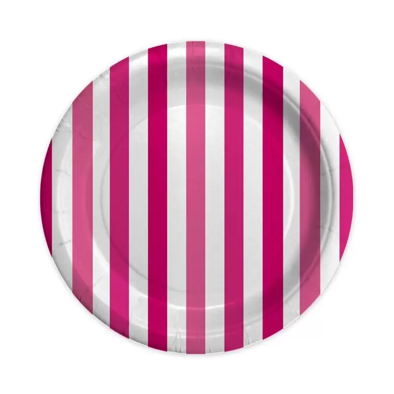 PIATTI STRISCE FUXIA 8 PZ