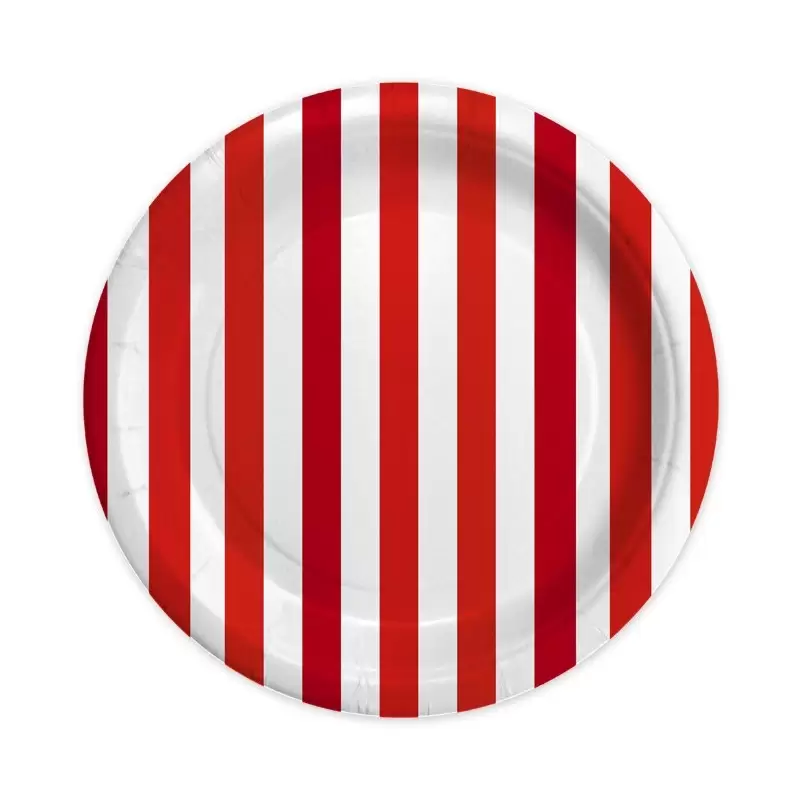 PIATTI STRISCE ROSSO 8 PZ