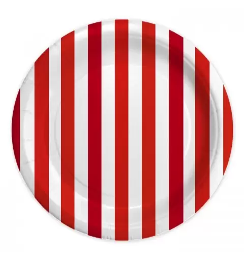 PIATTI STRISCE ROSSO 8 PZ