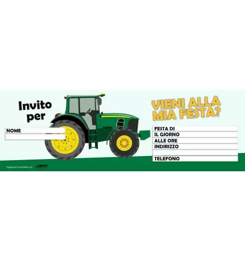 Inviti compleanno Trattore