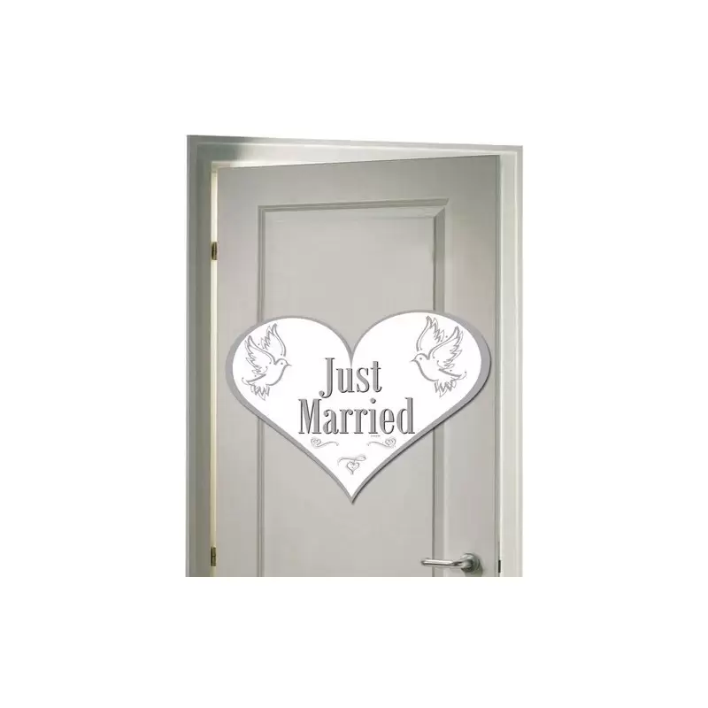 TARGA PORTA CUORE JUST MARRIED
