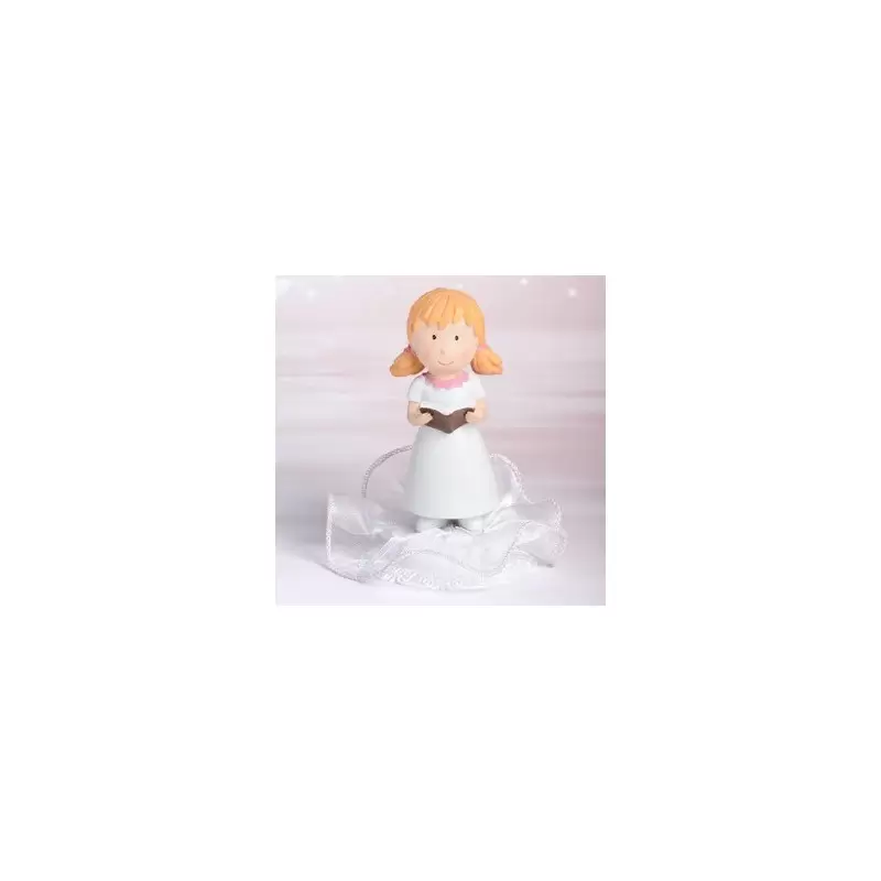 TOPPER PRIMA COMUNIONE BIMBA CON VANGELO E CIUFFO 27196B