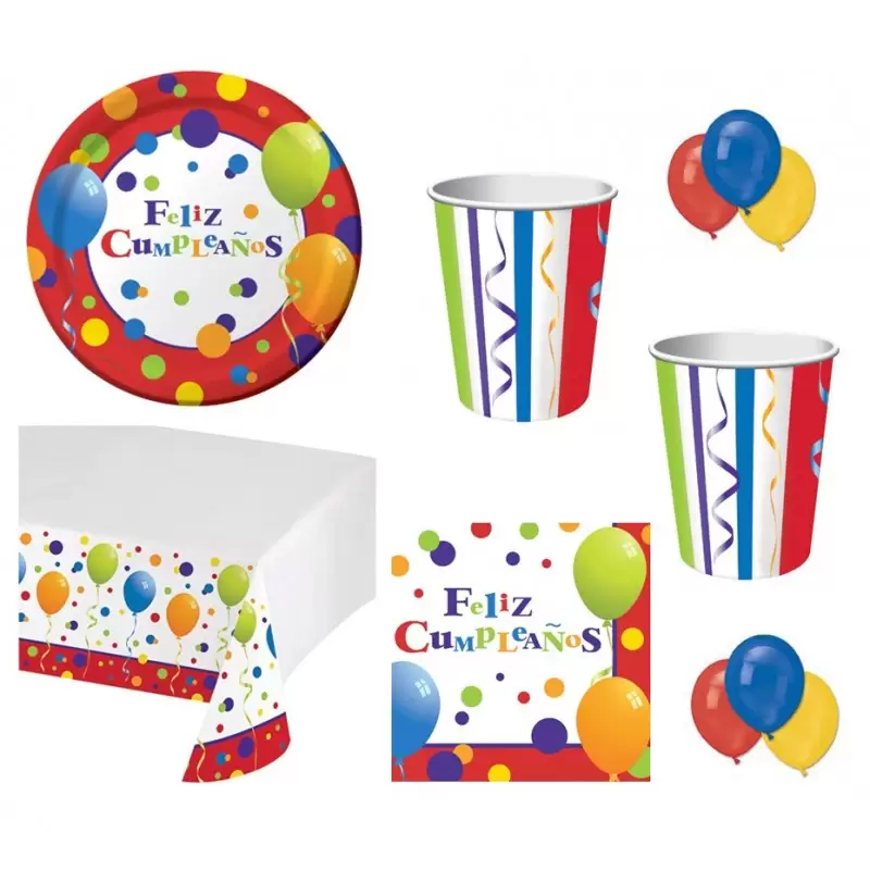 FELIZ CUMPLEANOS KIT N 4 CON PALLONCINI
