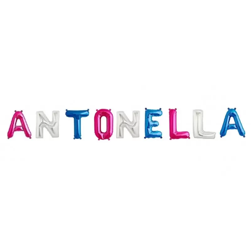 9 PALLONCINI LETTERE ALFABETO FOIL