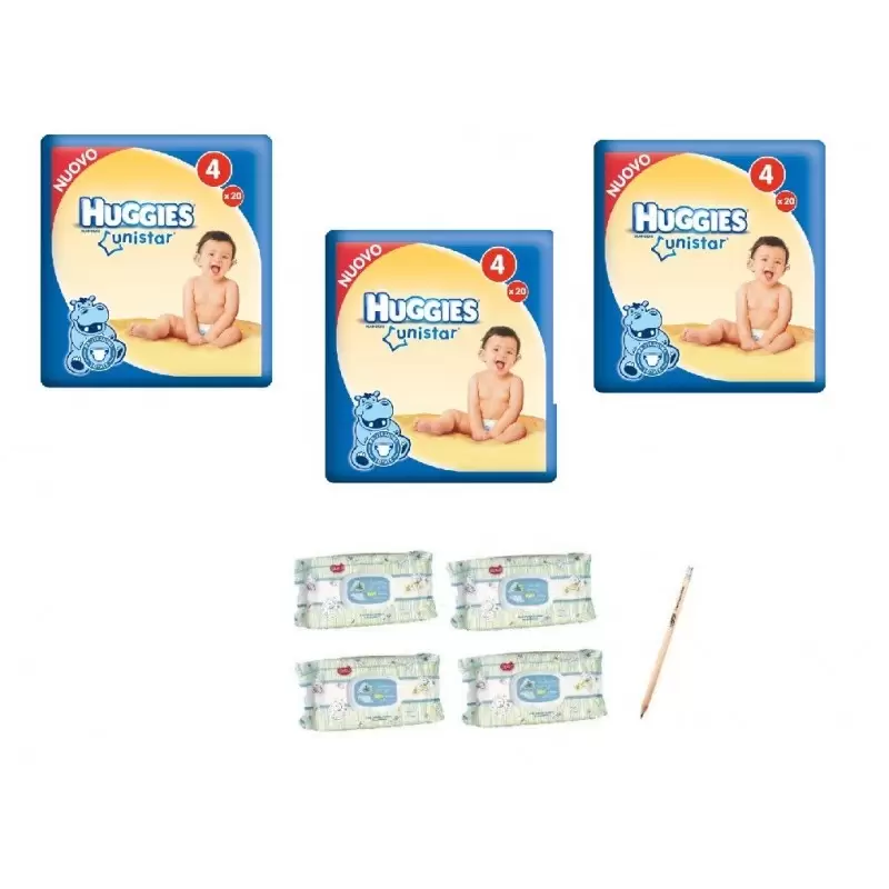 PANNOLINI HUGGIES UNISTAR + SALVIETTINE DEALO