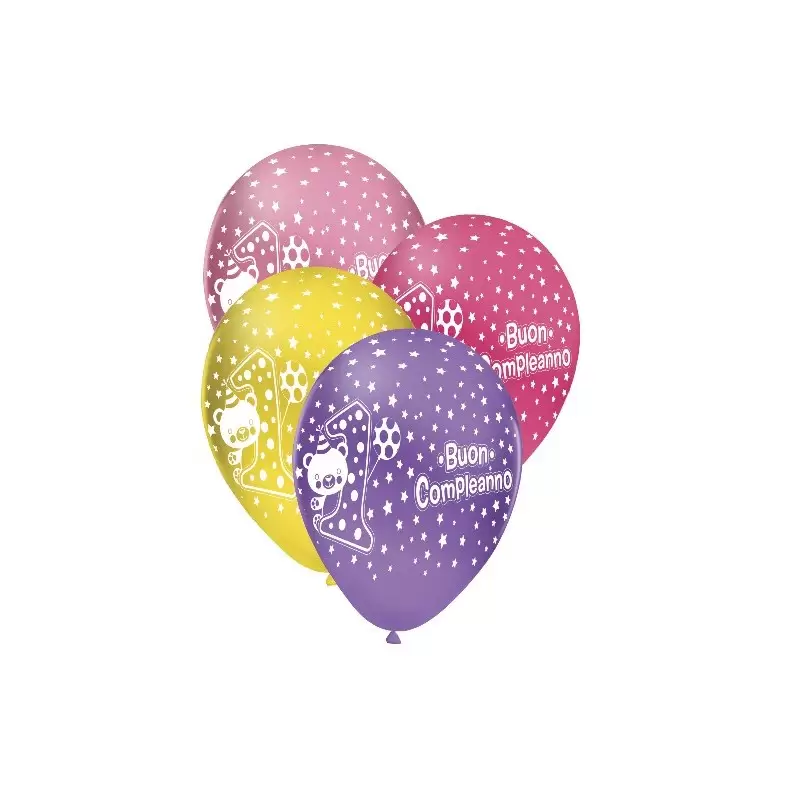 PALLONCINI " BUON COMPLEANNO"  1 ANNO ORSETTO 100 PZ 