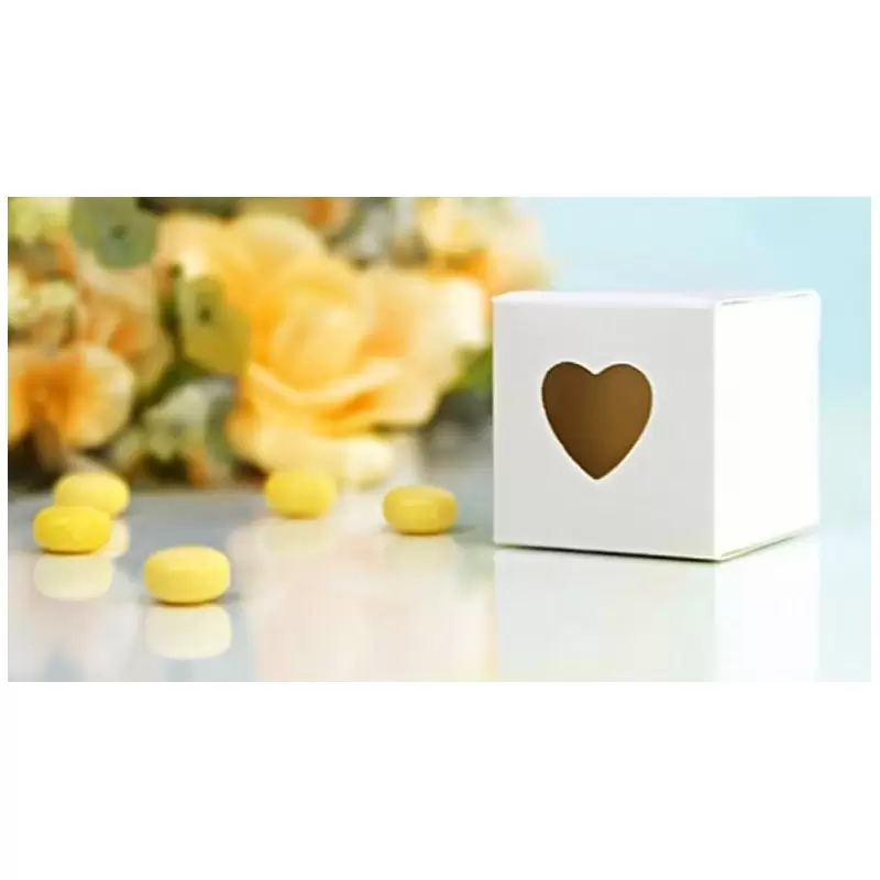 SCATOLINE PORTACONFETTI BIANCA CON CUORE