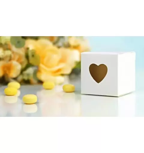 SCATOLINE PORTACONFETTI BIANCA CON CUORE