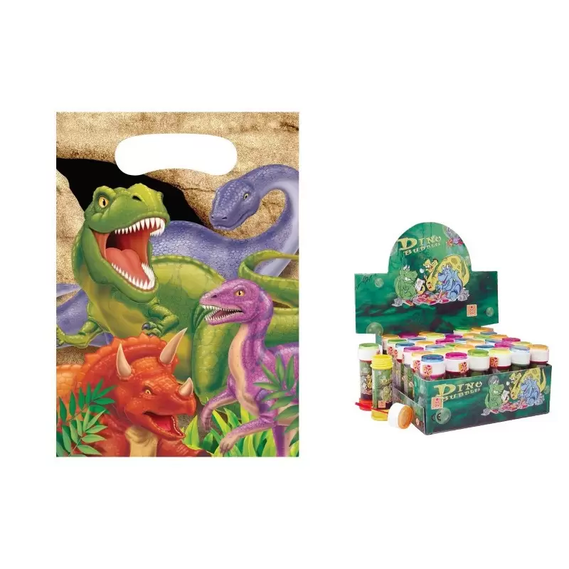 set regalini dinosauri bolle + bustine