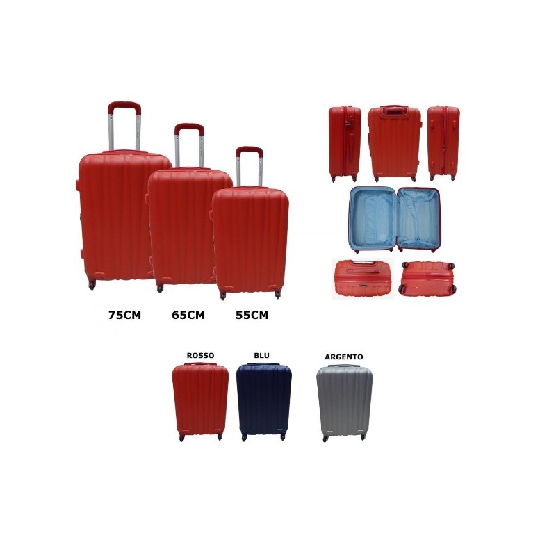 SET TROLLEY RIGIDO COVERI 4 RUOTE CW02 SET COMPLETO