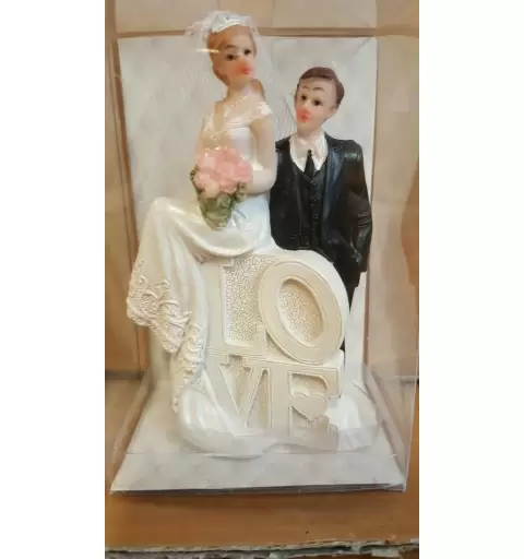 TOPPER CAKE MATRIMONIO SPOSINI LOVE 21252 SPOSA DX