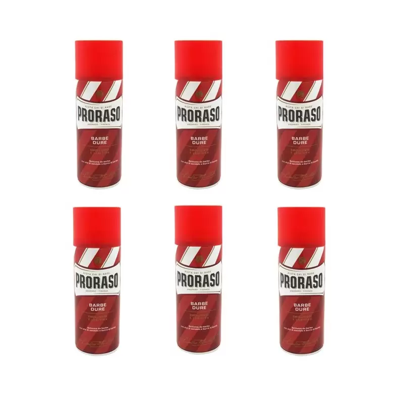 6 X SCHIUMA DA BARBA PRORASO 400 ML