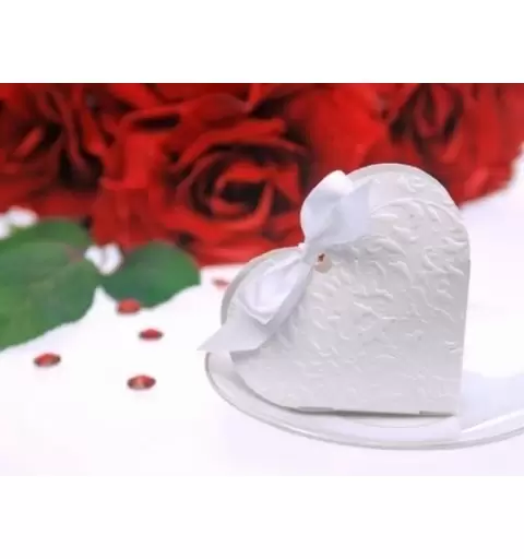 SCATOLINE PORTACONFETTI CUORE BIANCO PUDP10 