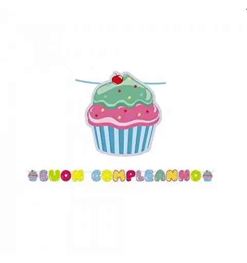 GHIRLANDA BUON COMPLEANNO CUPCAKE 60855