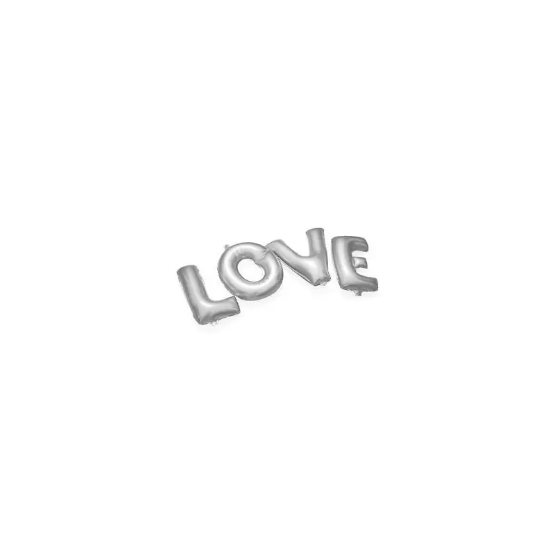 scritta love argento silver