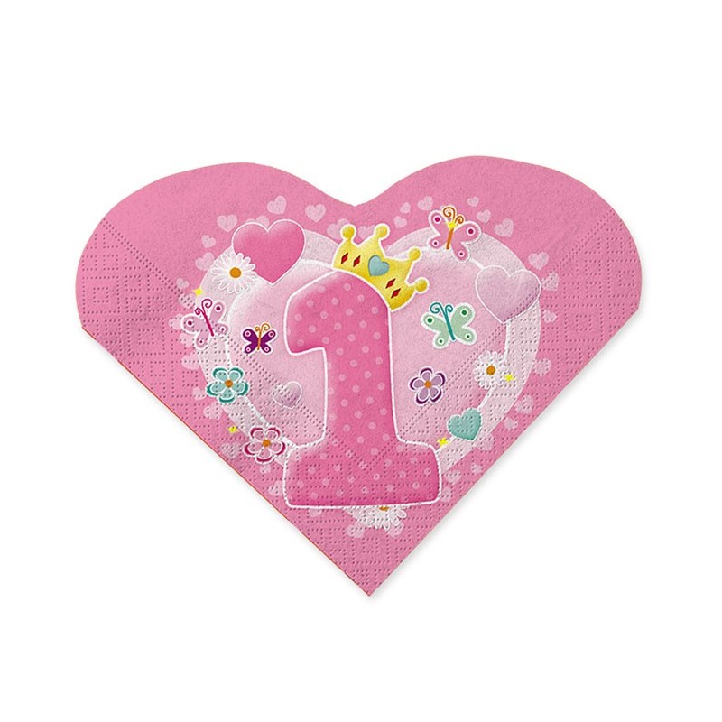 KIT N24 - SET PRIMO COMPLEANNO CUORE ROSA
