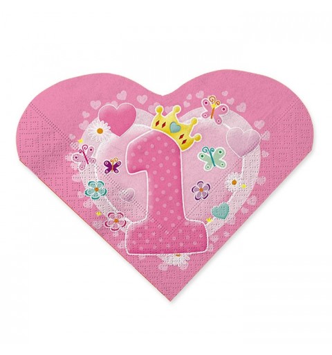 KIT N24 - SET PRIMO COMPLEANNO CUORE ROSA