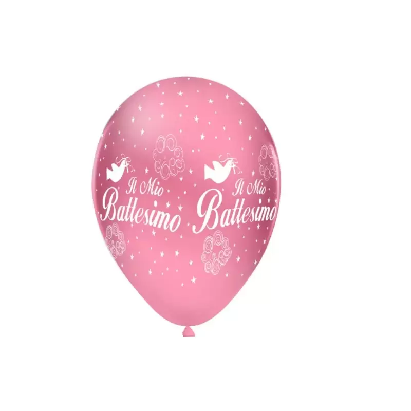 PALLONCINI IL MIO BATTESIMO STELLE ROSA 100 PZ 
