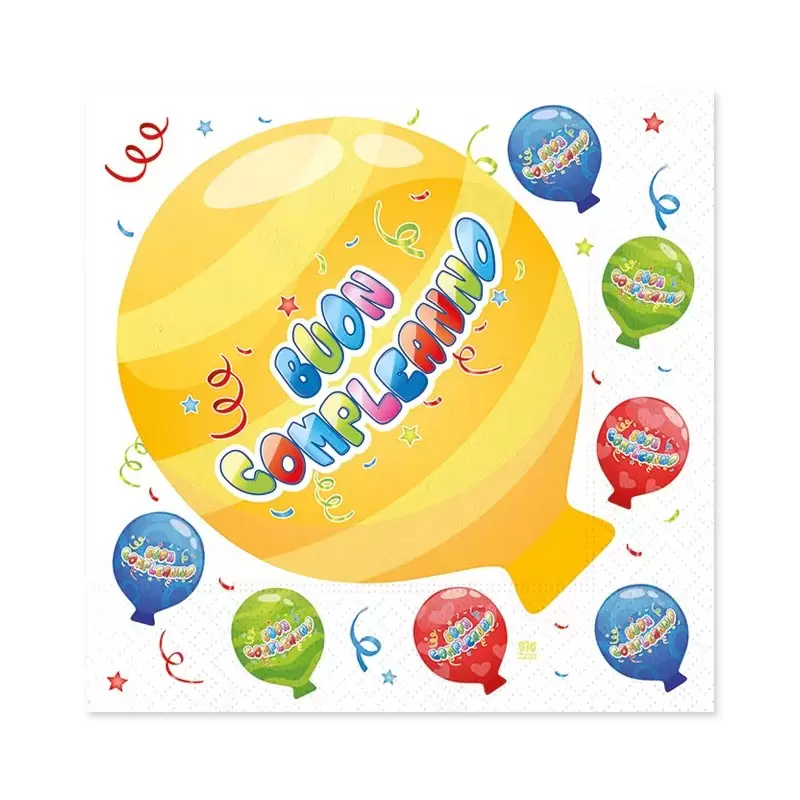 TOVAGLIOLI BUON COMPLEANNO PALLONCINI 20 PZ