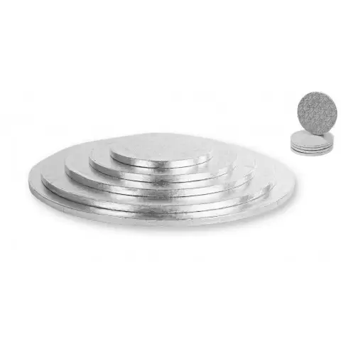 SOTTOTORTA VASSOIO CAKE BOARD TONDO  ARGENTATO